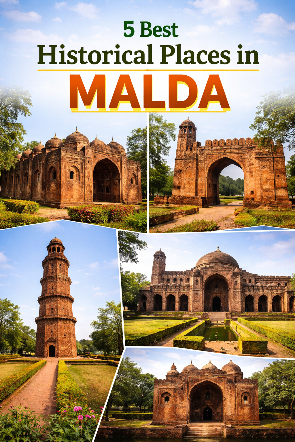 5 best historical places in Malda including Baro Shona Masjid, Dakhil Darwaza, Firoz Minar, Chika Masjid and Adina Mosque